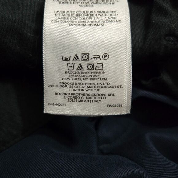 Brooks Brothers Men 40X31(30.5) Navy Advantage Chino Clark Straight Leg Pants - Picture 9 of 13